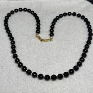 Elegant Black Beaded Necklace